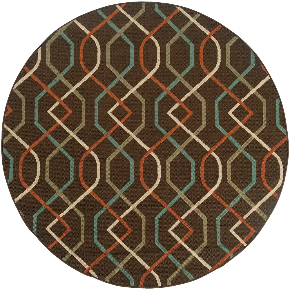 Montego 896N6 Brown/ Ivory Indoor/Outdoor Area Rug - 7'10