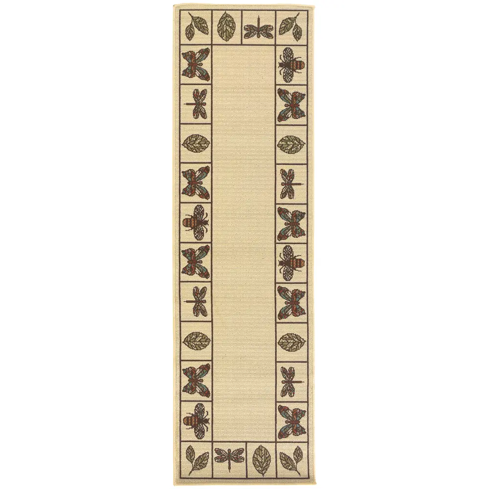 Montego 2266W Ivory/ Brown Indoor/Outdoor Area Rug - 2'3