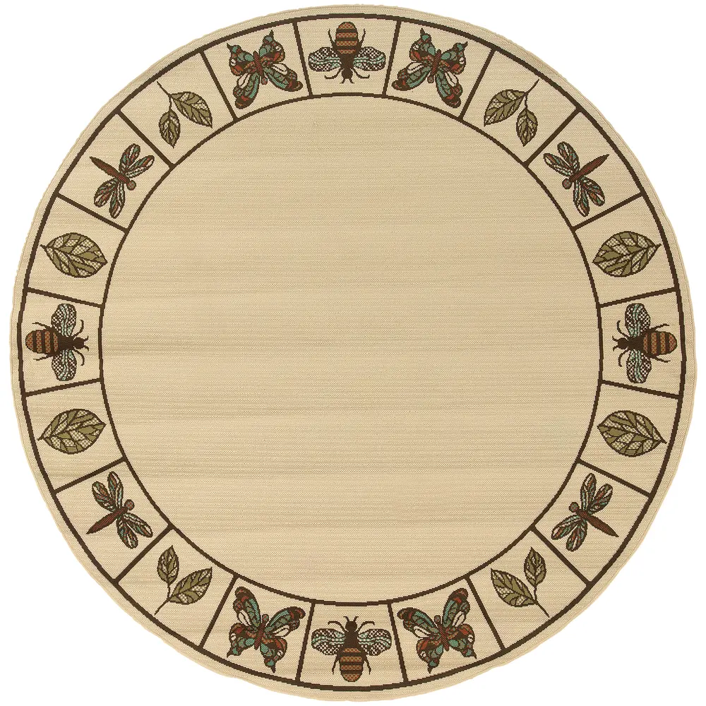 Montego 2266W Ivory/ Brown Indoor/Outdoor Area Rug - 7'10