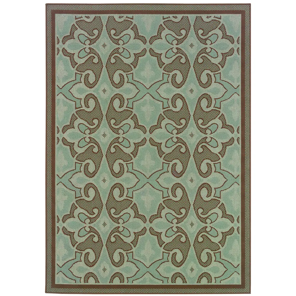 Montego 2335L Blue/ Brown Indoor/Outdoor Area Rug - 7'10