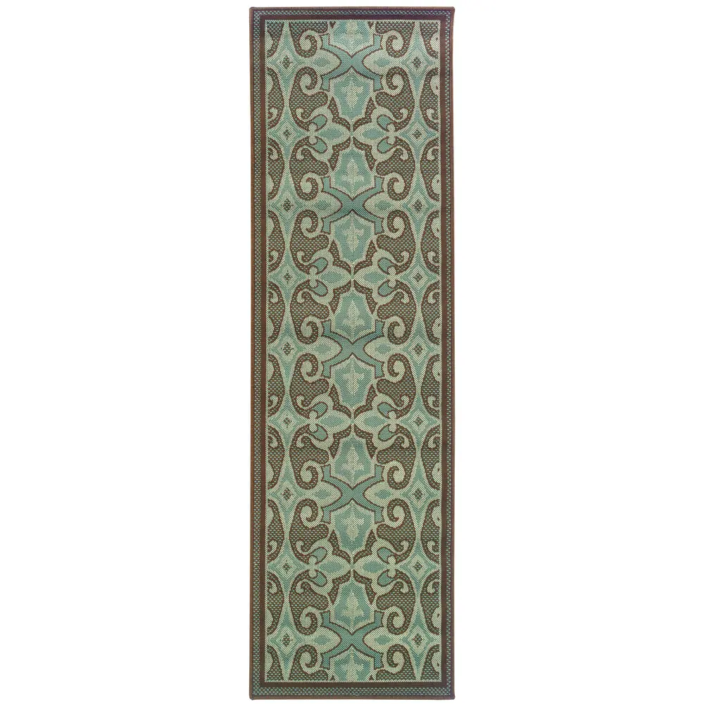 Montego 2335L Blue/ Brown Indoor/Outdoor Area Rug - 2'3