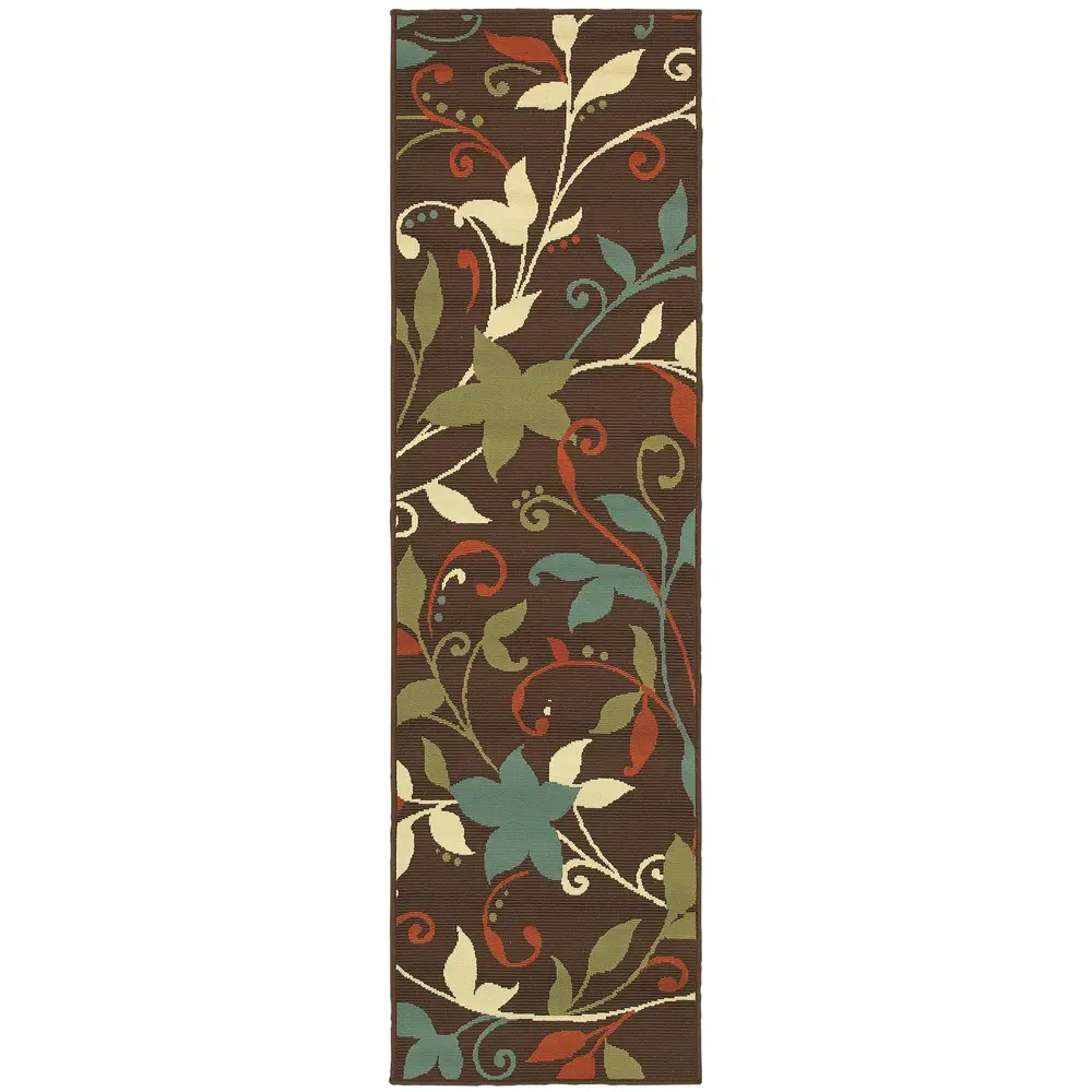 Montego 967X6 Brown/ Green Indoor/Outdoor Area Rug - 2'3