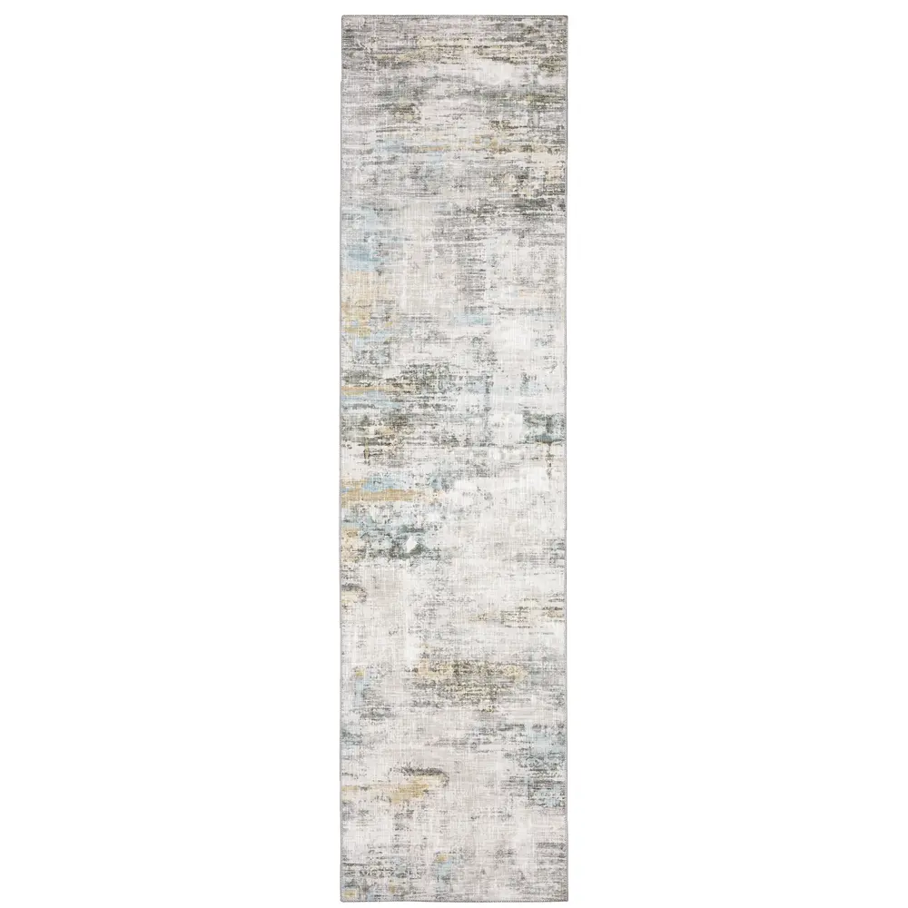 Myers Park MYP11 Grey/ Gold Indoor Area Rug - 2' x 8'