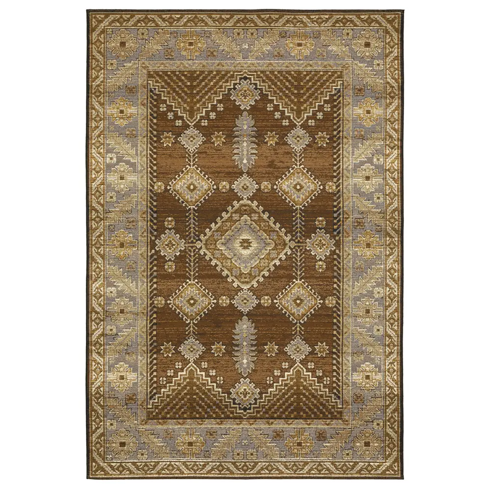 Naples 1441X Brown/ Grey Indoor/Outdoor Area Rug - 2' x 3'3
