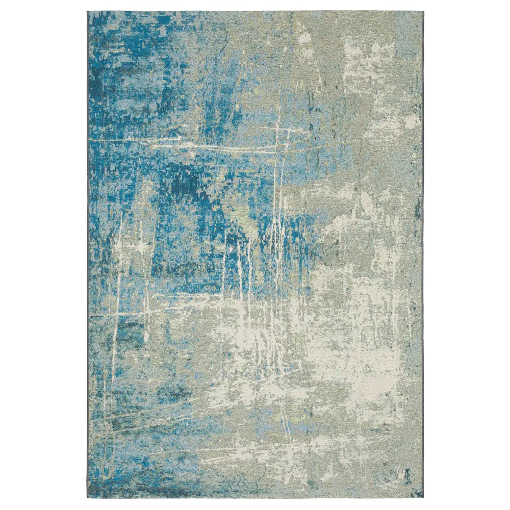 Naples 359XI Beige/ Blue Indoor/Outdoor Area Rug - 5'3