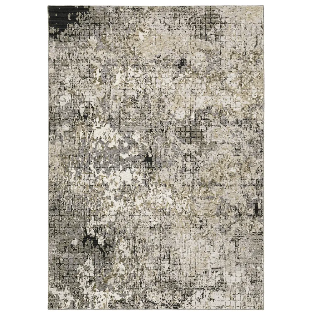Nebulous 091D9 Grey/ Ivory Indoor Area Rug - 3'3