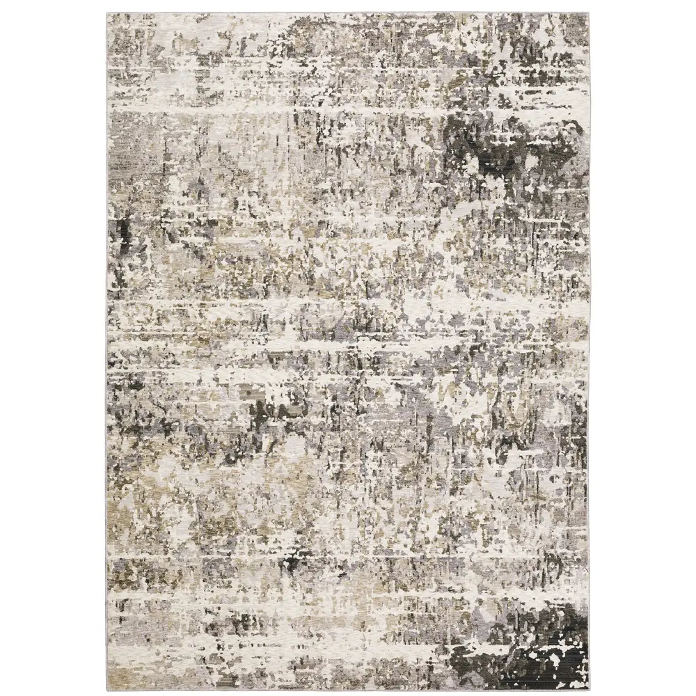 Nebulous 091L9 Grey/ Ivory Indoor Area Rug - 5'3