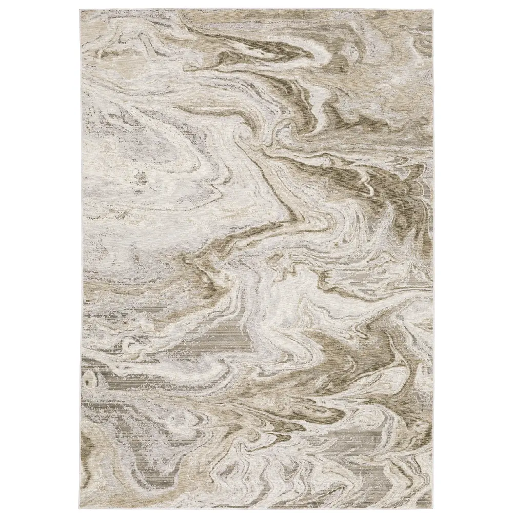 Nebulous 530E9 Ivory/ Tan Indoor Area Rug - 5'3