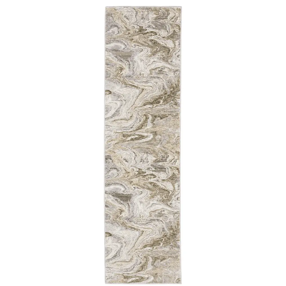 Nebulous 530E9 Ivory/ Tan Indoor Area Rug - 2'3