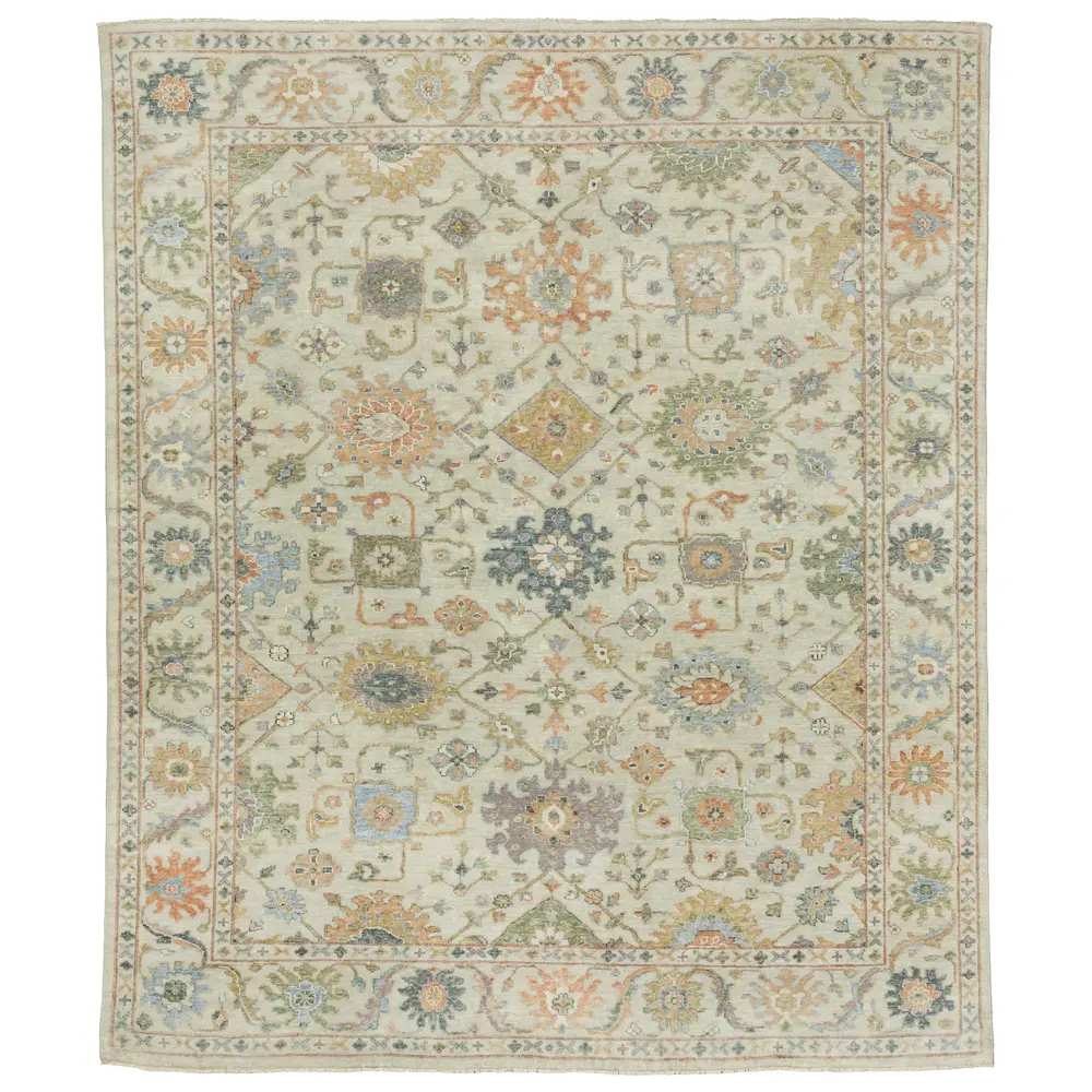 Palace 10308 Beige/ Green Indoor Area Rug - 8' x 10'