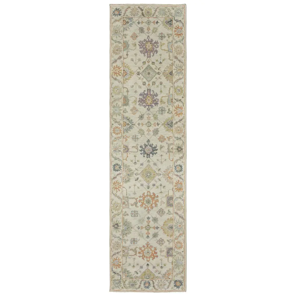 Palace 10308 Beige/ Green Indoor Area Rug - 2'6