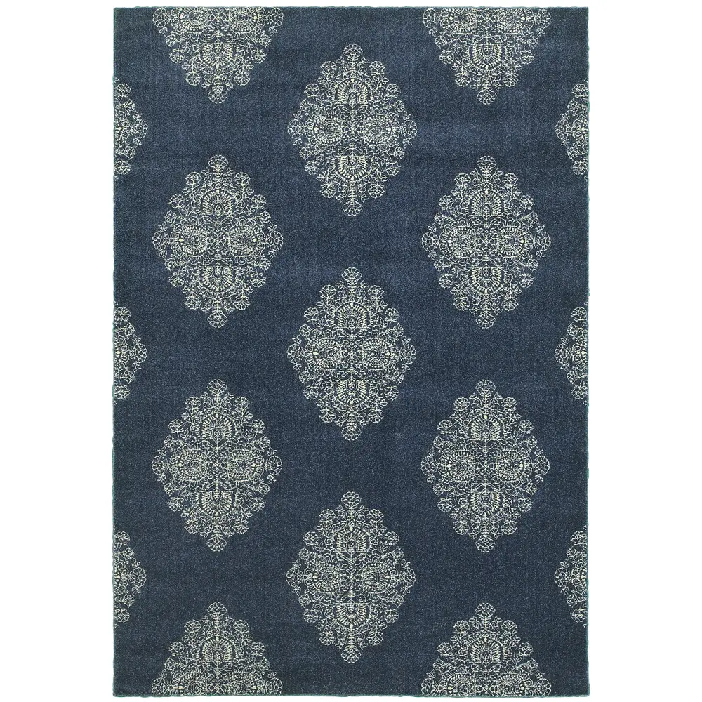 Pasha 5992K Blue/ Ivory Indoor Area Rug - 9'10