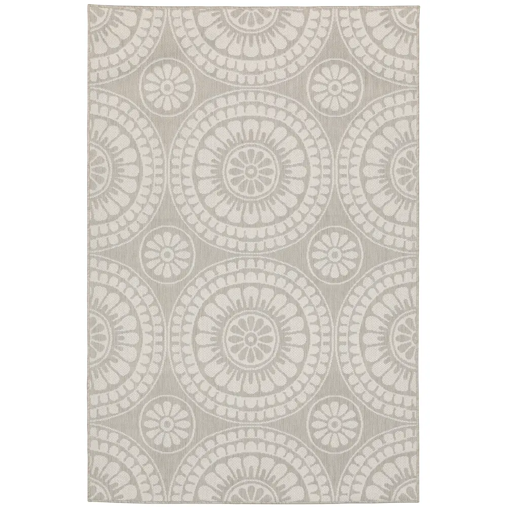 Portofino 1832H Grey/ Ivory Indoor/Outdoor Area Rug - 5'3
