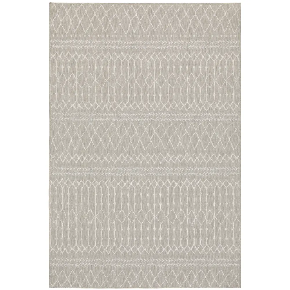Portofino 670H4 Grey/ Ivory Indoor/Outdoor Area Rug - 5'3