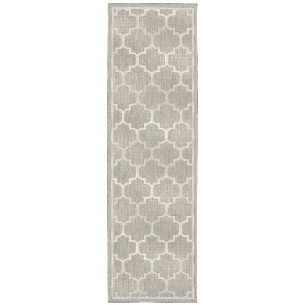Portofino 1636H Grey/ Ivory Indoor/Outdoor Area Rug - 1'10