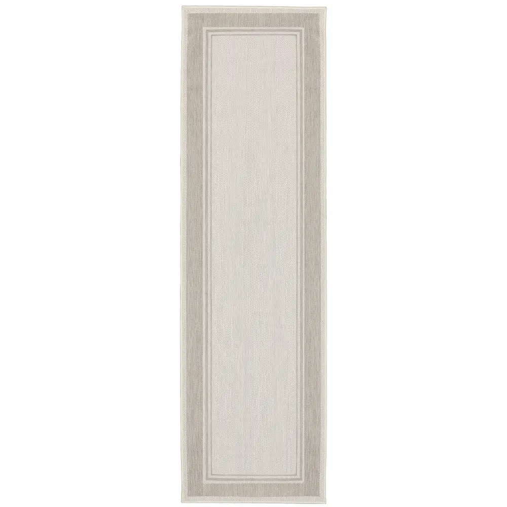 Portofino 6765W Ivory/ Grey Indoor/Outdoor Area Rug - 1'10