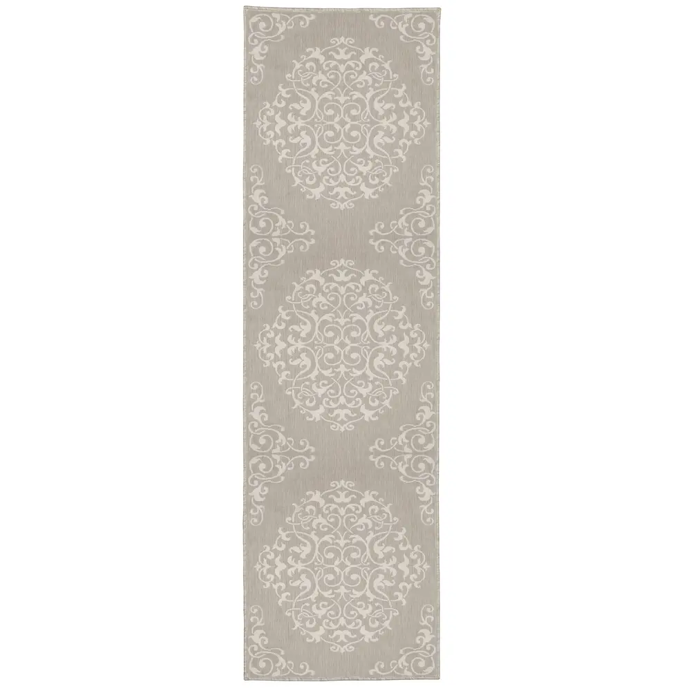 Portofino 6649W Taupe/ Ivory Indoor/Outdoor Area Rug - 1'10