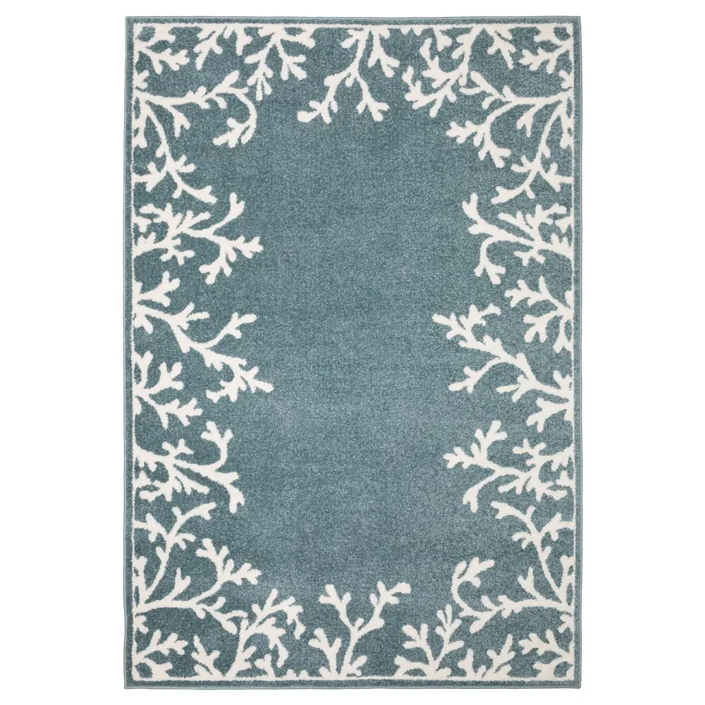 Quinn QUI07 Blue/ Ivory Indoor Area Rug - 5'3