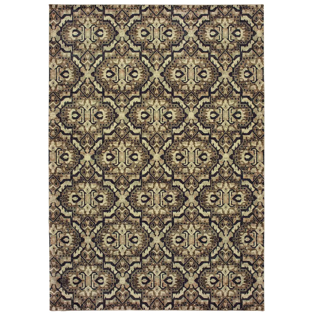Raleigh 4927K Brown/ Navy Indoor Area Rug - 9'10