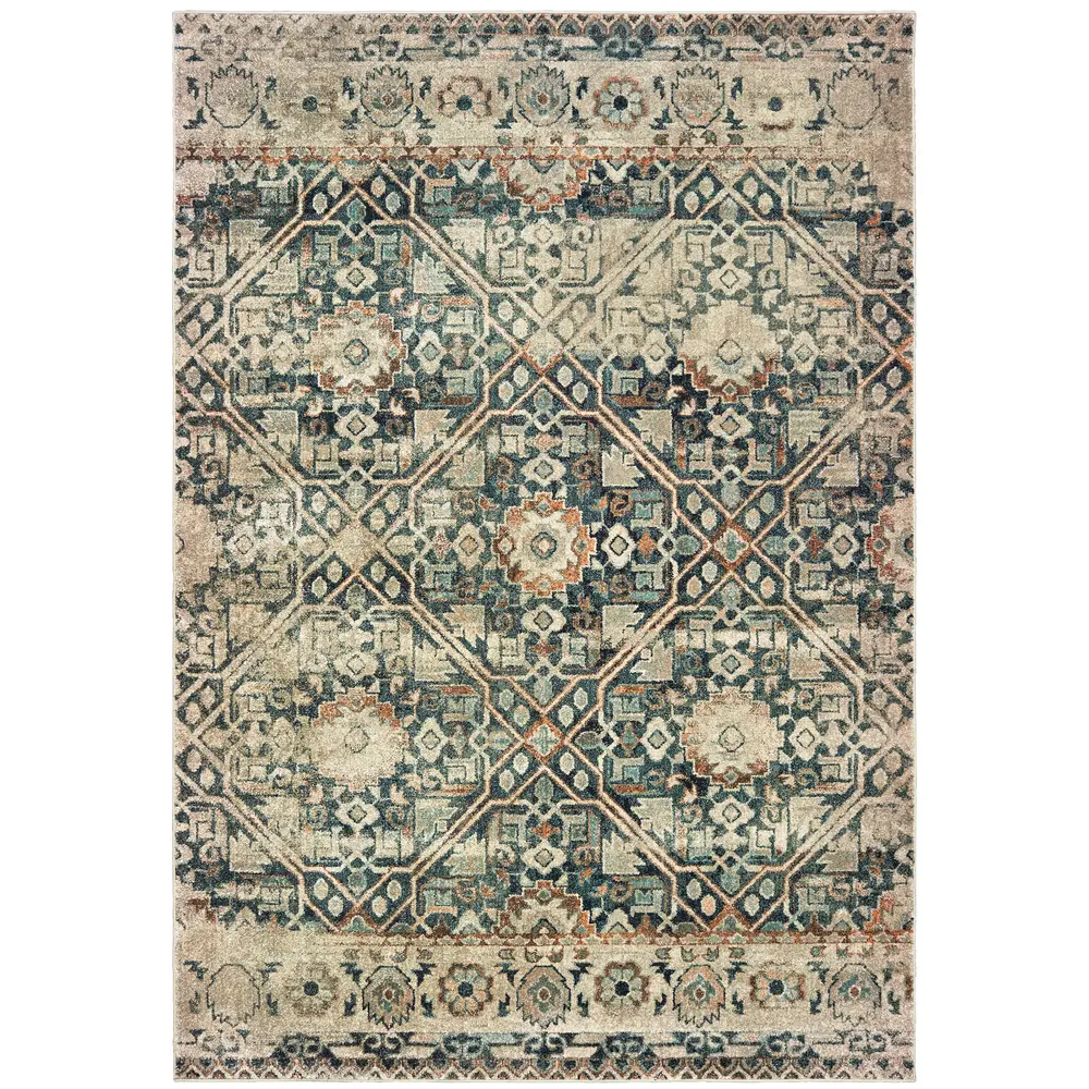 Raleigh 4925L Blue/ Ivory Indoor Area Rug - 9'10