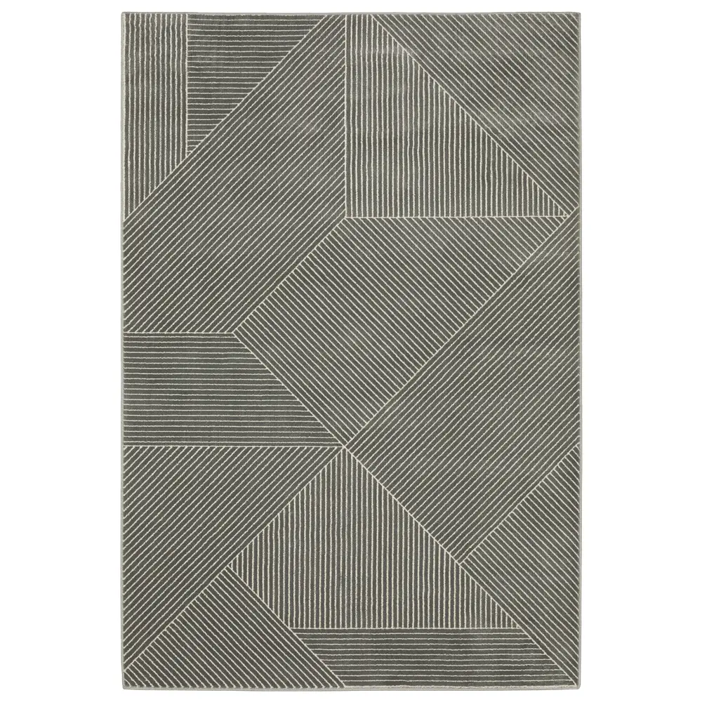 Raylan RAY08 Grey/ Ivory Indoor Area Rug - 9'10