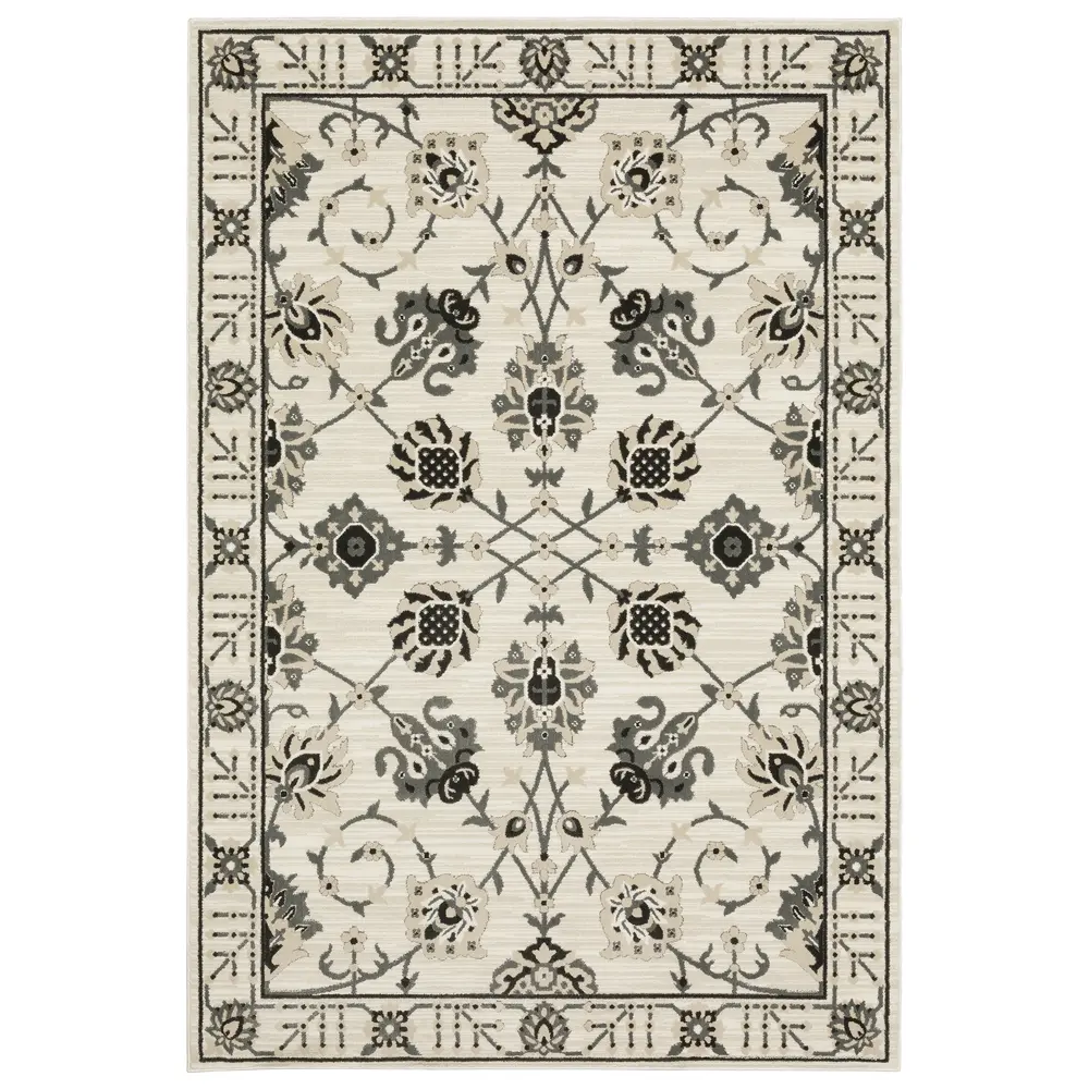 Raylan RAY03 Ivory/ Grey Indoor Area Rug - 9'10