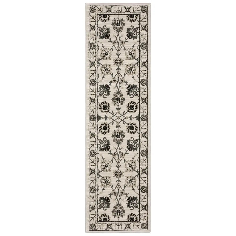 Raylan RAY03 Ivory/ Grey Indoor Area Rug - 2'3