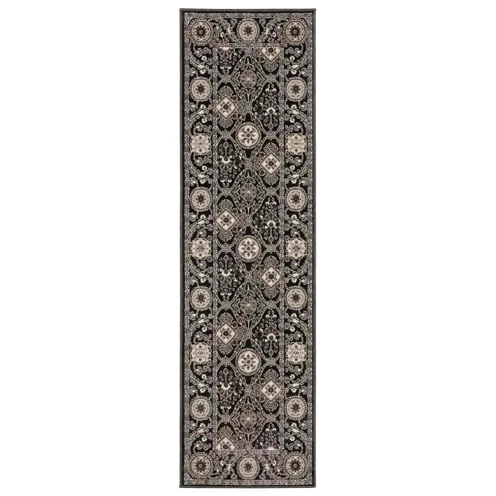 Raylan RAY05 Charcoal/ Grey Indoor Area Rug - 2'3