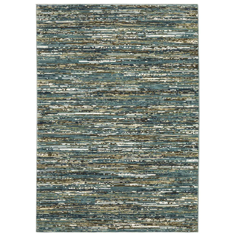 Reed RE01G Blue/ Multi-colored Indoor Area Rug - 5'3