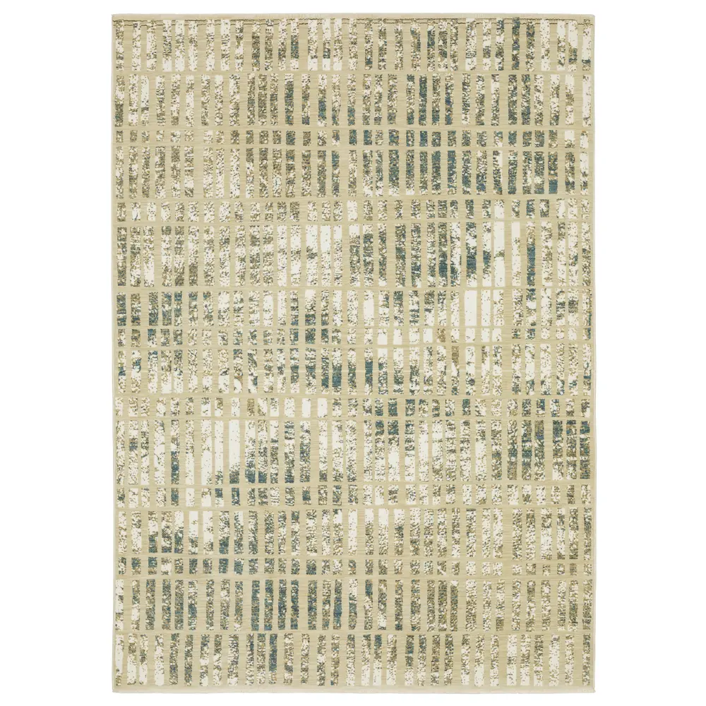 Reed RE12W Beige/ Blue Indoor Area Rug - 6'7