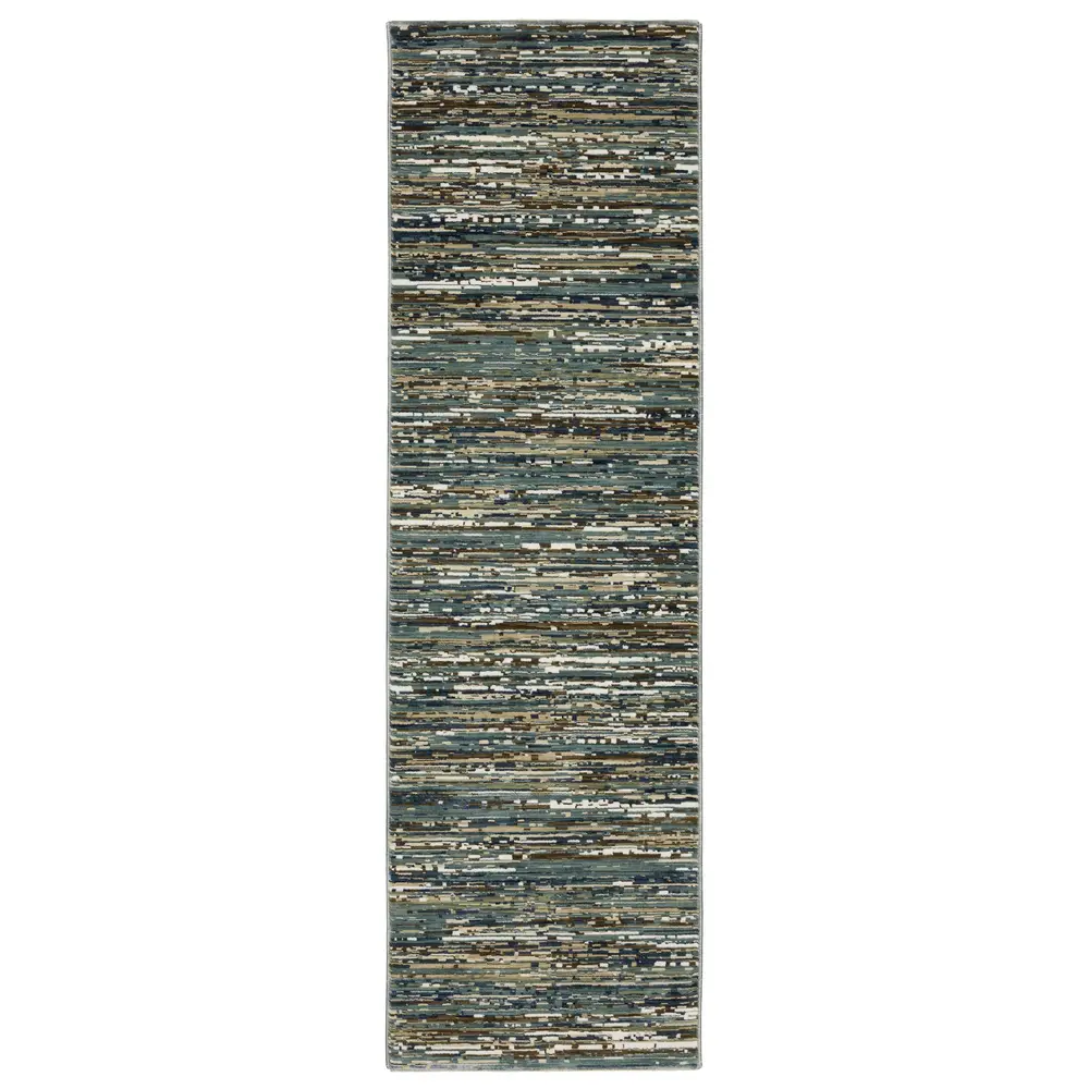 Reed RE01G Blue/ Multi-colored Indoor Area Rug - 2'3