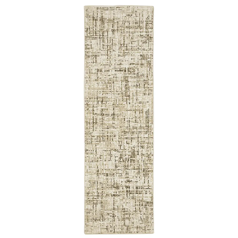 Reed RE03A Ivory/ Brown Indoor Area Rug - 2'3