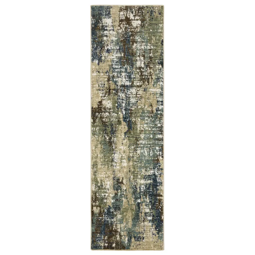 Reed RE06A Blue/ Green Indoor Area Rug - 2'3