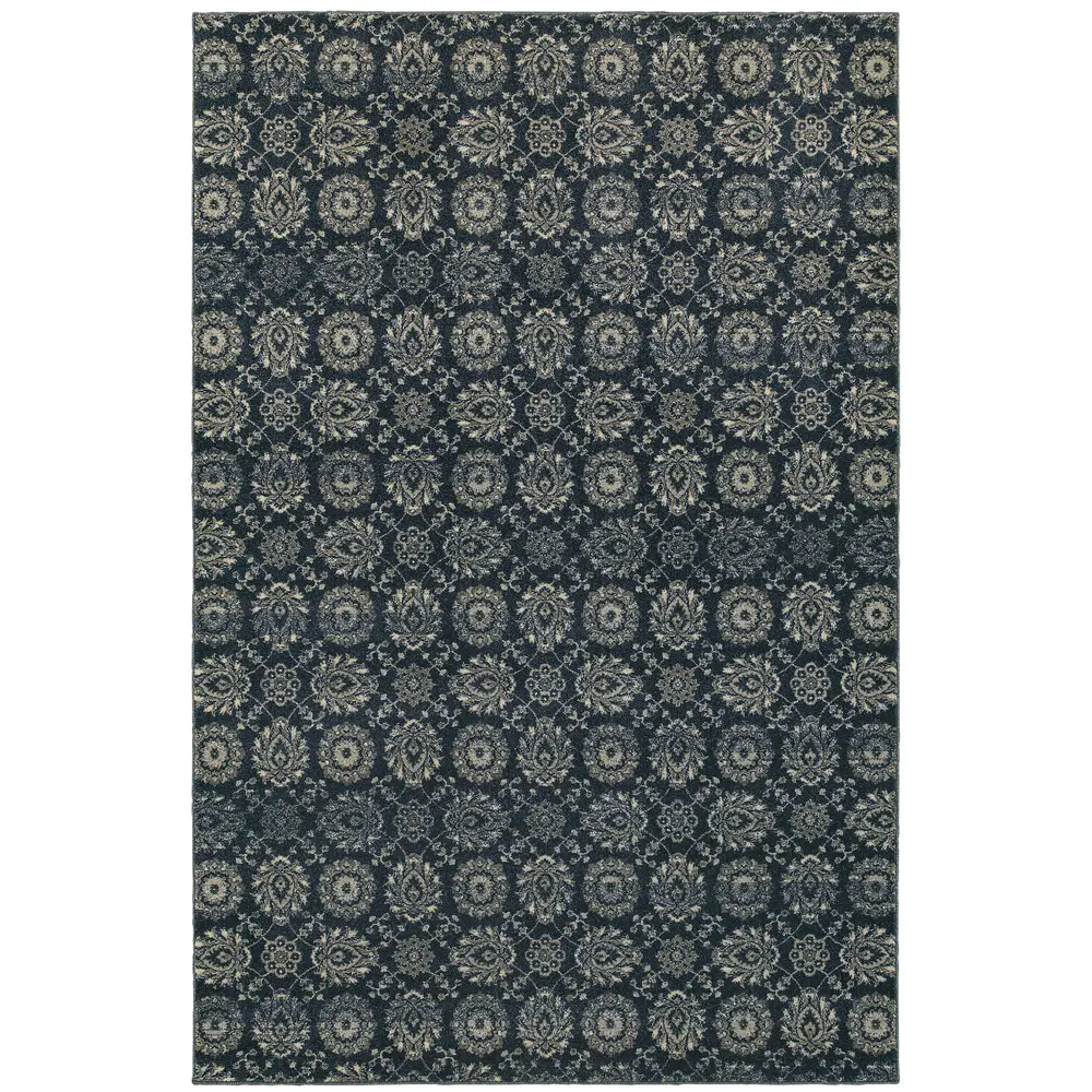 Richmond 214H3 Navy/ Grey Indoor Area Rug - 12' x 15'