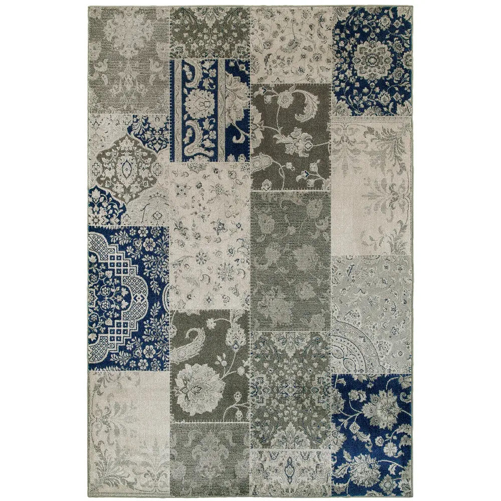 Richmond 1338B Ivory/ Grey Indoor Area Rug - 12' x 15'