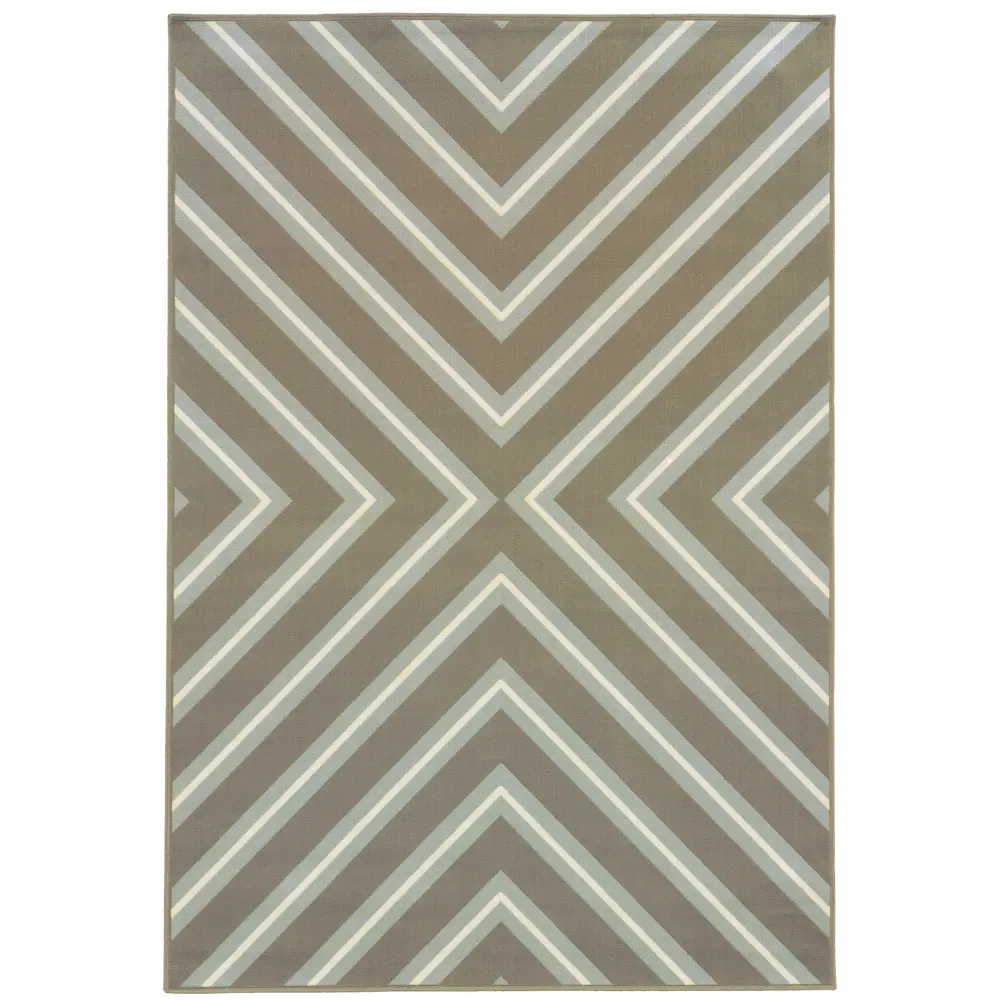 Riviera 4589D Grey/ Blue Indoor/Outdoor Area Rug - 8'6