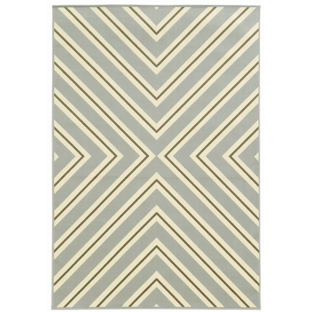 Riviera 4589P Grey/ Ivory Indoor/Outdoor Area Rug - 8'6