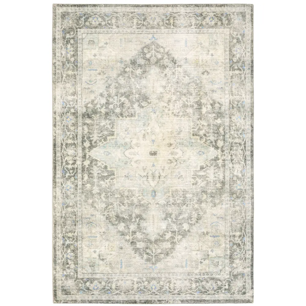 Savoy 28104 Grey/ Ivory Indoor Area Rug - 5'3