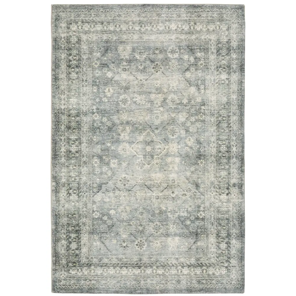 Savoy 28106 Blue/ Ivory Indoor Area Rug - 5'3