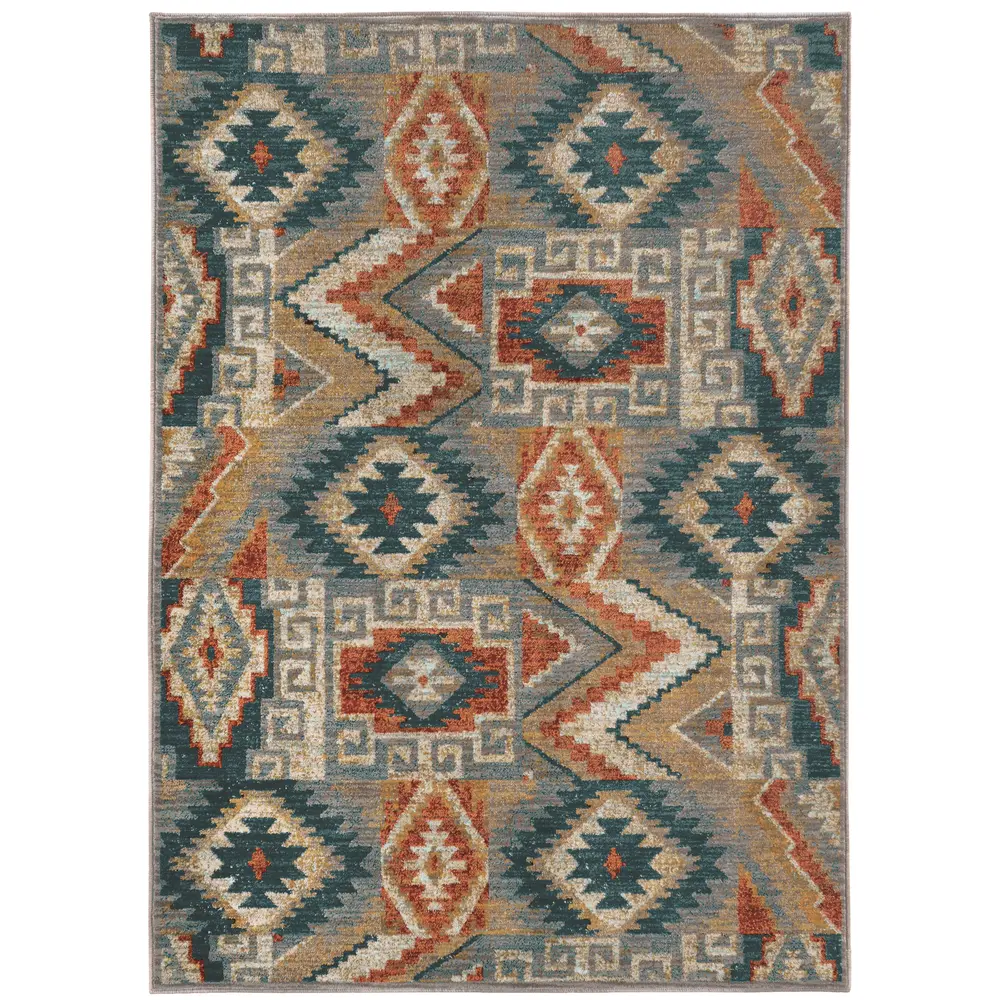 Sedona 5937D Blue/ Multi Indoor Area Rug - 3'10