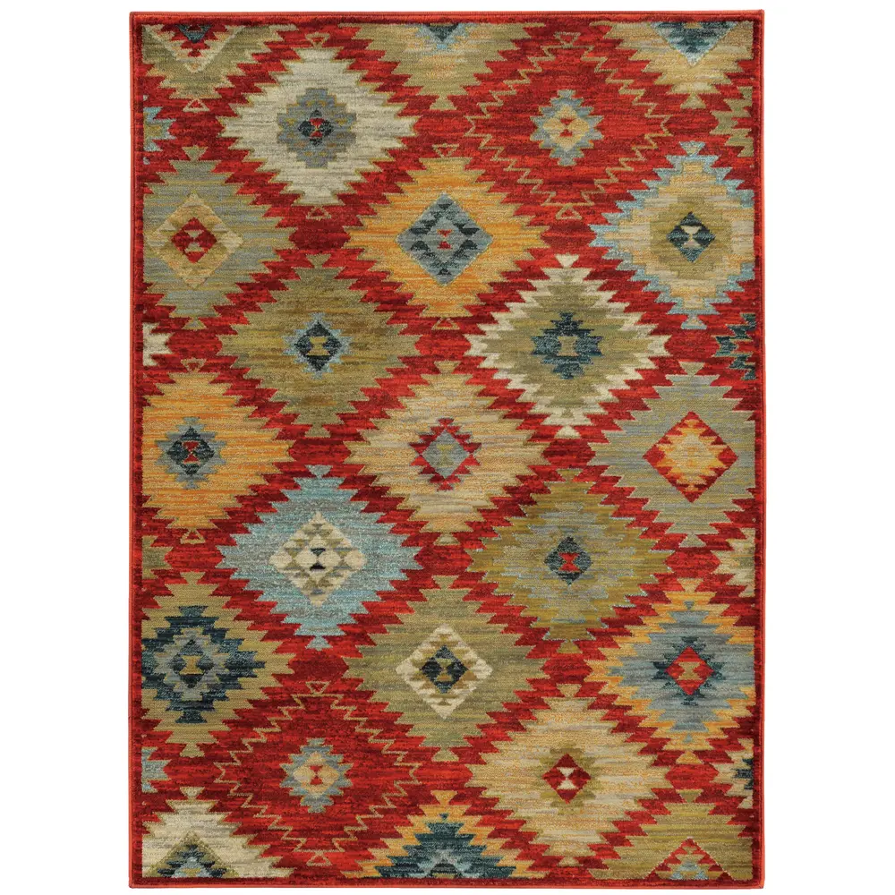 Sedona 5936D Red/ Multi Indoor Area Rug - 9'10