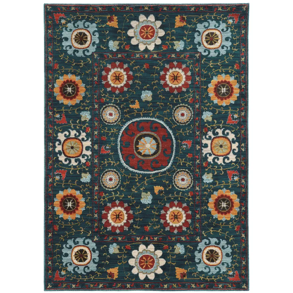 Sedona 6408B Blue/ Multi Indoor Area Rug - 9'10
