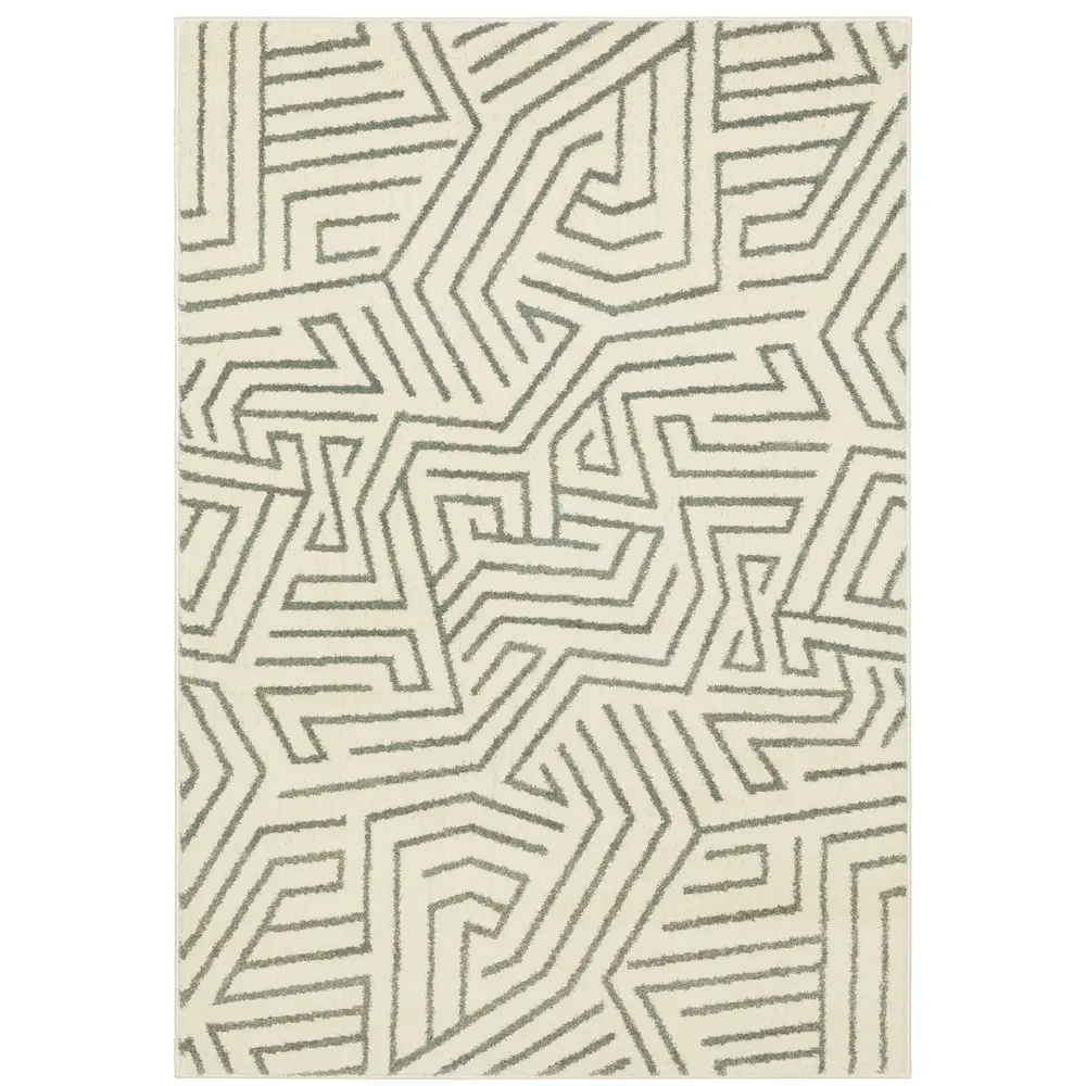 Seneca SE08A Beige/ Grey Indoor Area Rug - 9'10