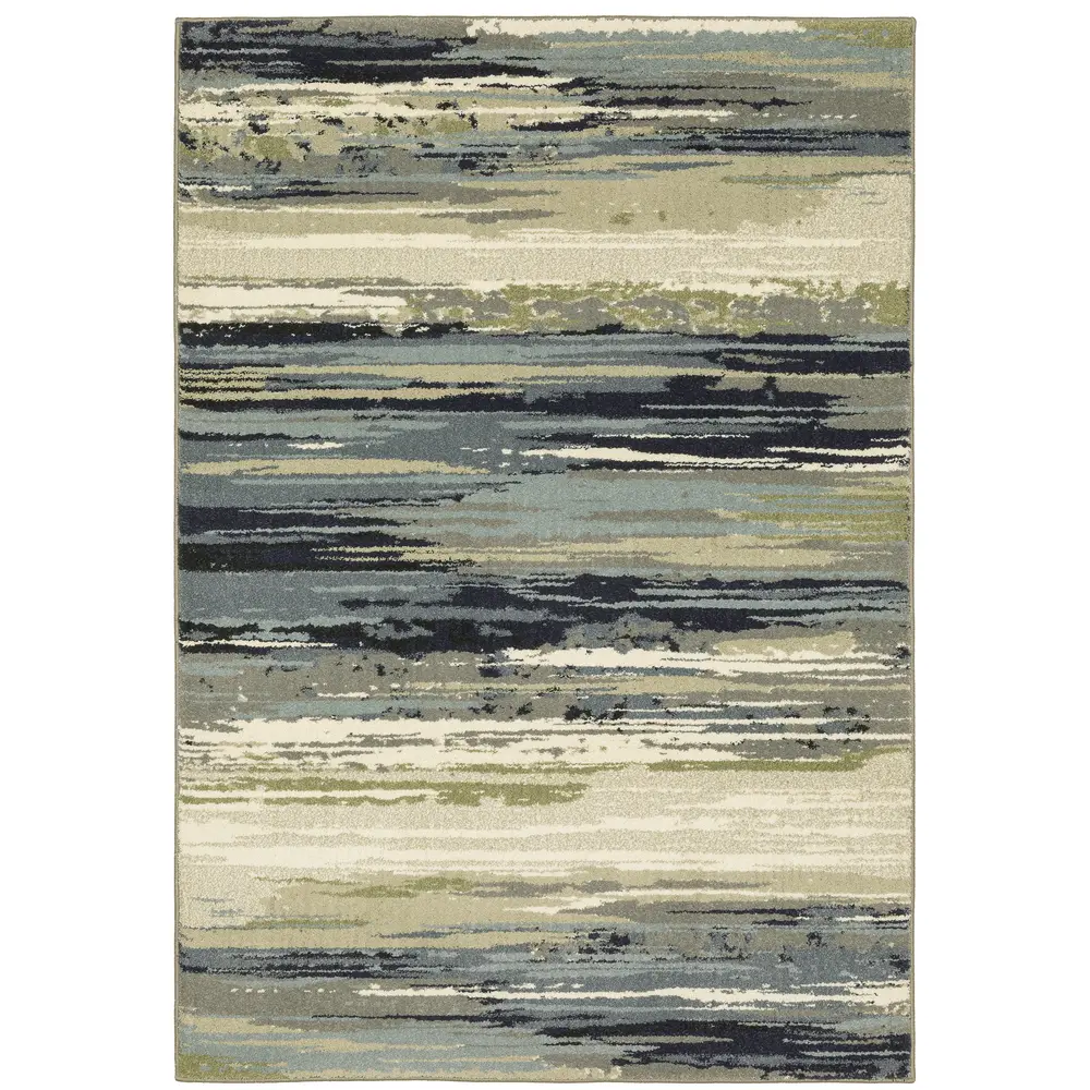 Seneca SE09A Blue/ Green Indoor Area Rug - 9'10