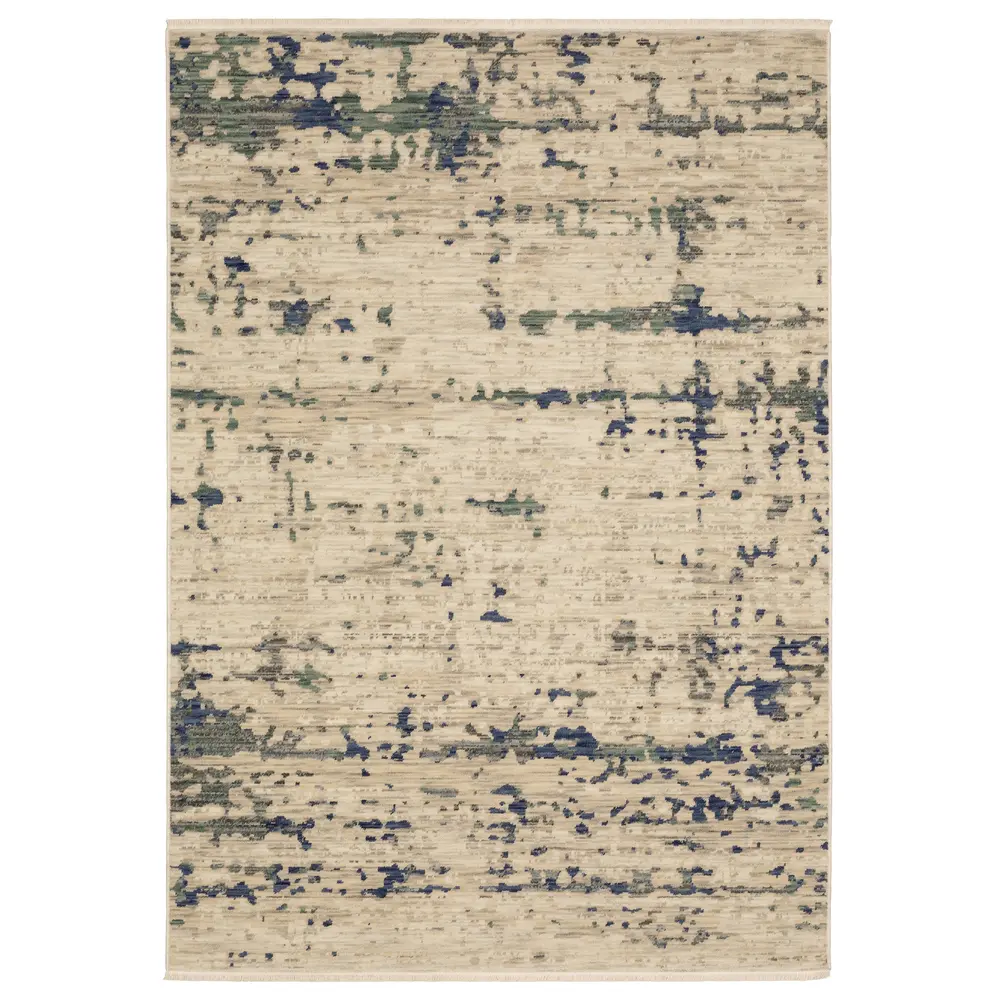 Soleri SOL08 Beige/ Green Indoor Area Rug - 5'3