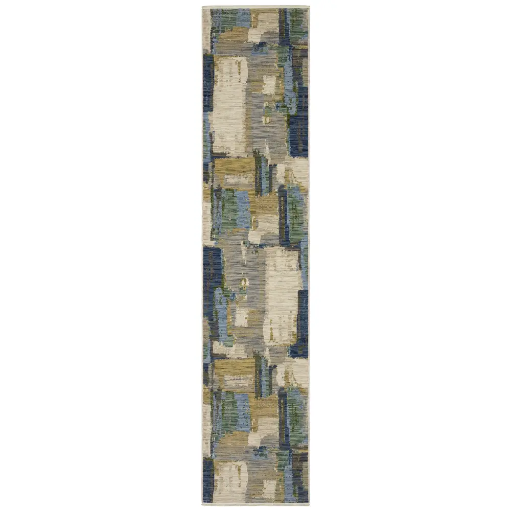 Soleri SOL05 Blue/ Green Indoor Area Rug - 2'6
