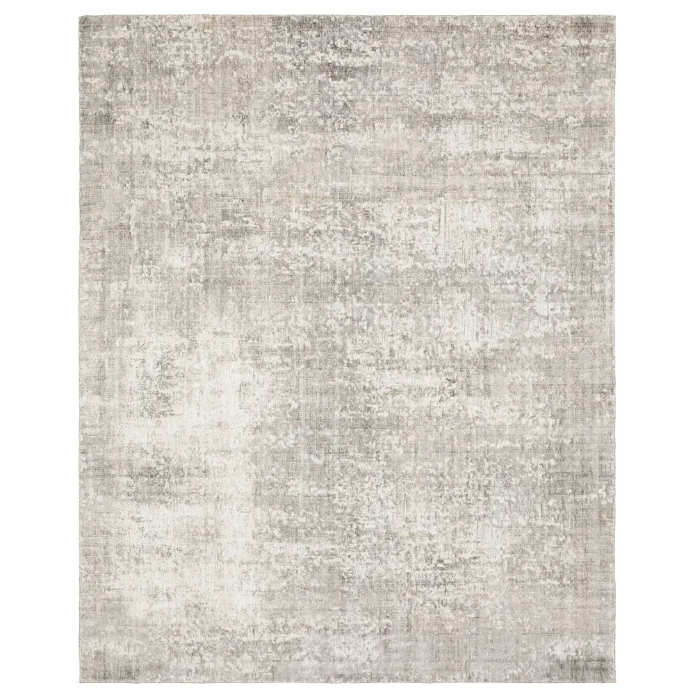 Solstice SLS01 Grey/ Beige Indoor Area Rug - 6' x 9'