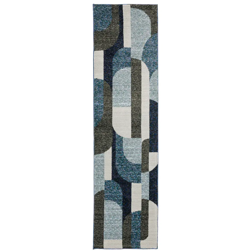 Strada STR03 Blue/ Grey Indoor Area Rug - 2'3
