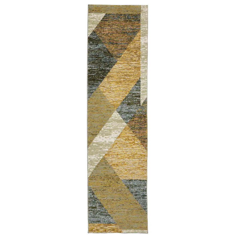 Strada STR09 Gold/ Blue Indoor Area Rug - 2'3