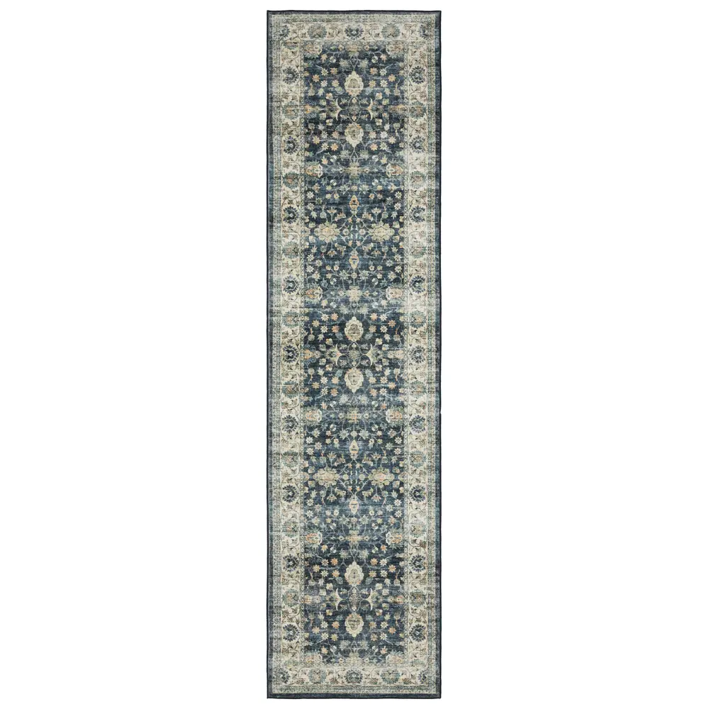 Sumter SUM02 Blue/ Ivory Indoor Area Rug - 2' x 8'